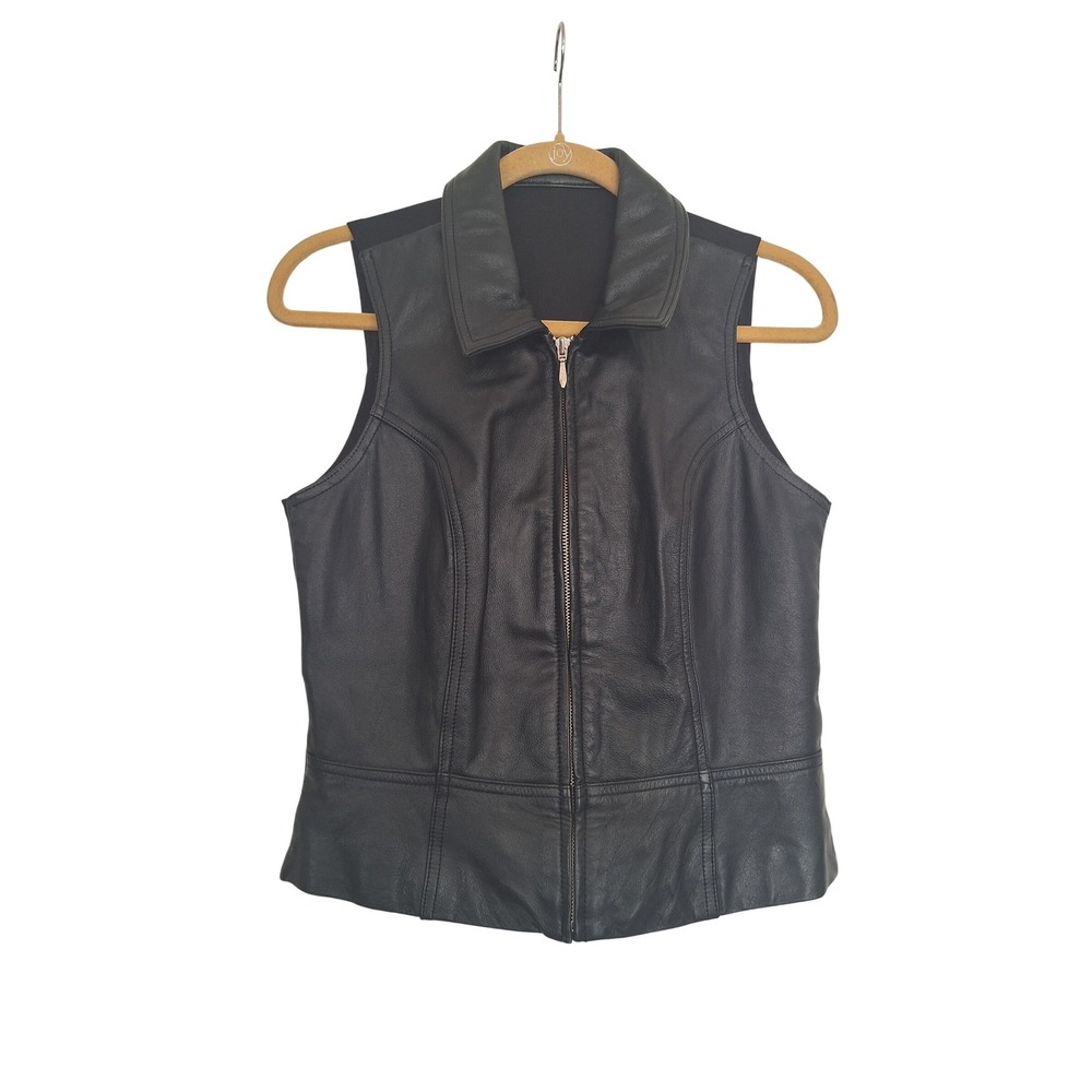 Wilsons Leather  women's Leather Fabric Black  Vest size‎ M